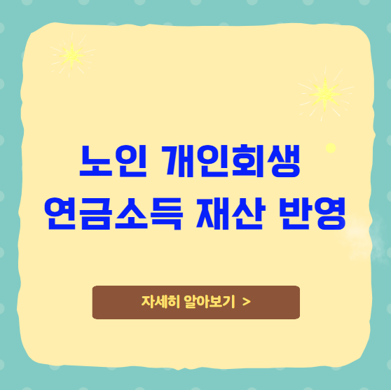 60대 이상 노인 개인회생 연금소득 재산 반영
