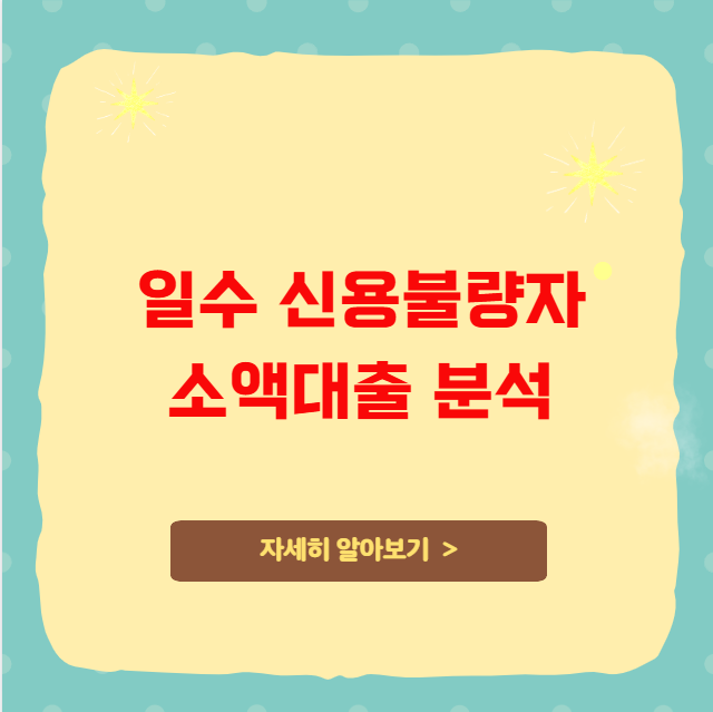 일수 신용불량자 소액대출 분석