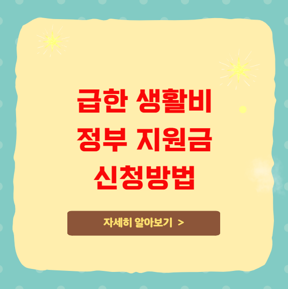 급한 생활비 정부 지원금 신청방법