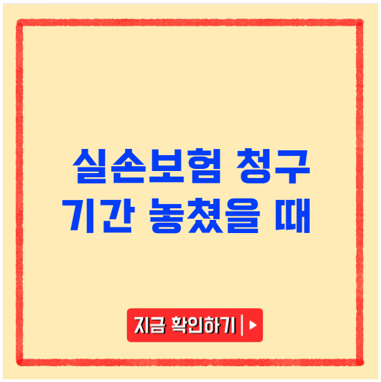 실손보험 청구 기간 놓쳤을 때 가능한 대처법 정리 실손보험 청구 기간 놓쳤을 때 가능한 대처법 정리